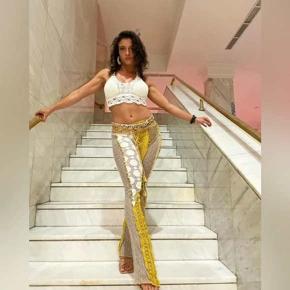 Jaded London | Pants & Jumpsuits | Jaded London Yellow White